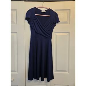 Leota Stretch Sweetheart Cap Sleeve Dress, Classic Navy, Women's Small NWOT